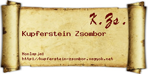 Kupferstein Zsombor névjegykártya